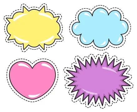 Speech Bubbles, Stickers for Web, Pattern of Label 스톡 일러스트