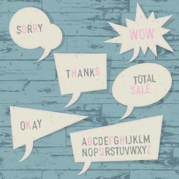 Speech bubbles template. sketch alphabet included, vector, eps10 Stock Illustration