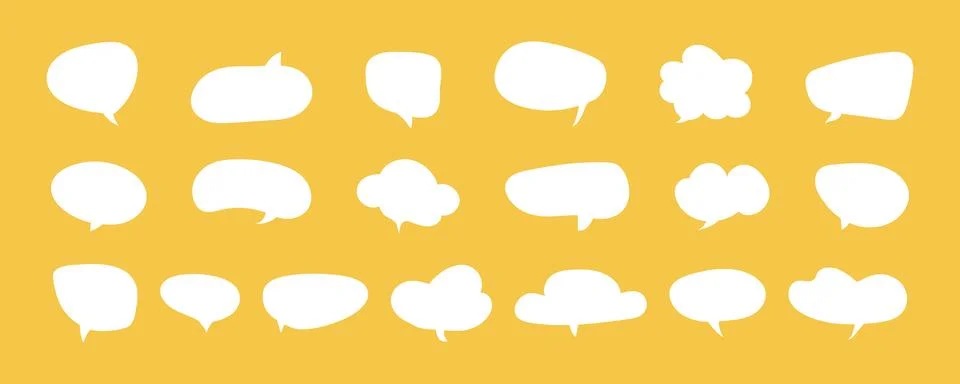 Speech bubbles for text. Message balloons, comic stickers. Stock Illustration