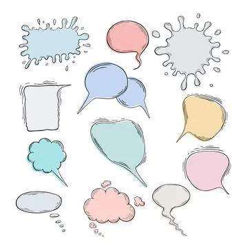 Speech bubbles with text set Stock Illustration
