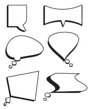 Speech bubbles text set vector.Comic text box set. Stock Illustration