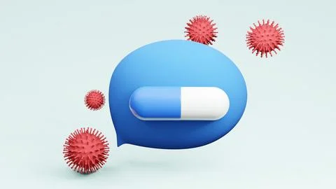 Speech bubbles thinking balloon with Capsules and viruses Infographic desig.. Stock Photos