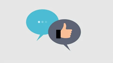 Speech Bubbles with Thumbs Up Symbol Representing Positive Feedback and Online Stock Footage 339766991