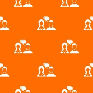 Speech bubbles with two faces pattern seamless Stock Illustration