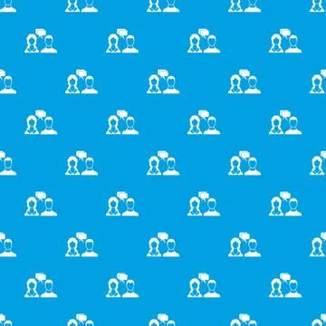 Speech bubbles with two faces pattern seamless blue Stockillustratie