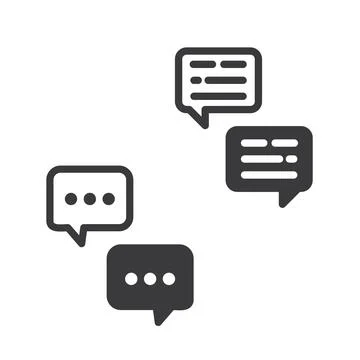 Speech bubbles two options, icon, vector, flat design. Illustrazione stock