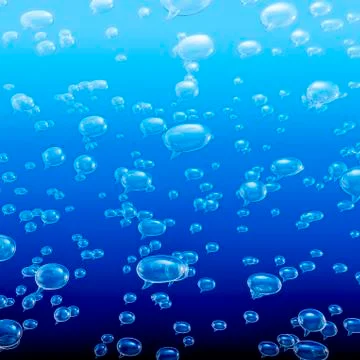 Speech bubbles underwater Illustrazione stock