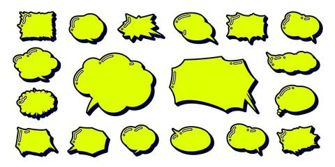 Speech bubbles in various shapes with distinctive highlights, for horizonta.. Stock Illustration