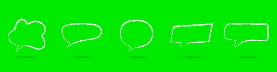 Speech bubbles vector illustrations set. Hand drawn empty thought and text cl 스톡 일러스트