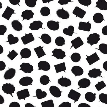 Speech bubbles. Vector seamless pattern Stock Illustration