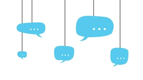 Speech bubbles on white background. Animated flat design. 스톡 동영상 72700377