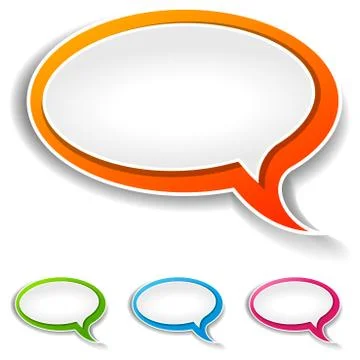 Speech bubbles on white background Stock Illustration