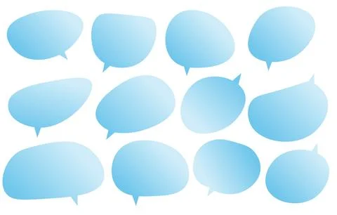 Speech bubbles, white snow concept and isolated on black background. Stock-Illustration