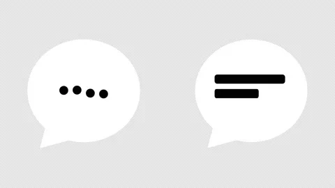 Speech bubbles without stroke, message clouds with circle loading bar animation 库存影片 142919008