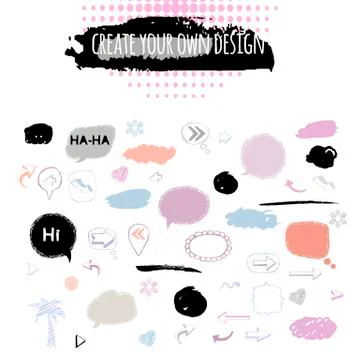 Speech bubble,stickers,arrows sign, Stock Illustration