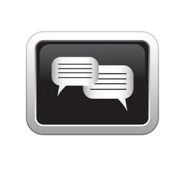 Speech bubl icon black Stock Illustration
