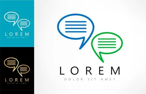 Speech bubles logo vector. Chat design. Stock Illustration