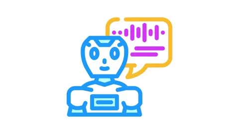 Speech chat bot color icon animation Stock Footage 327270730