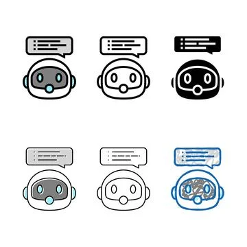 Speech chat bot color icon vector series Stock Illustration
