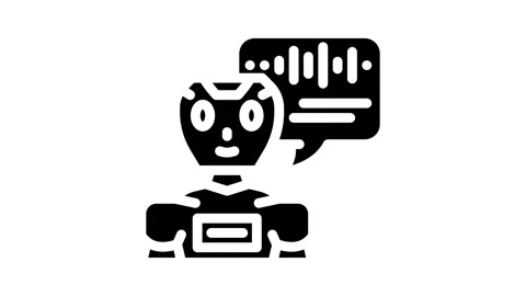 Speech chat bot glyph icon animation Stock Footage 326745886