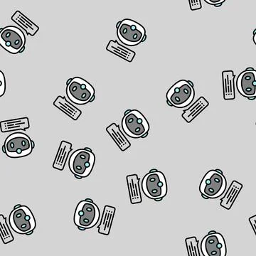 Speech chat bot vector seamless pattern Stock Illustration