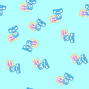 Speech chat bot vector seamless pattern Stock Illustration