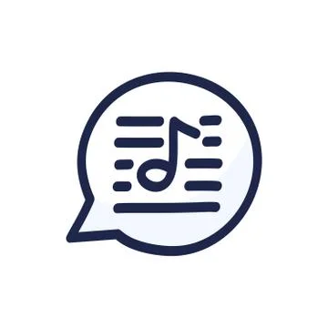 Speech chat Bubble Musical Note hand drawn cartoon vector illustration. Stock Illustration