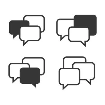 Speech Chat Bubbles Set on White Background. Vector Stock Illustration