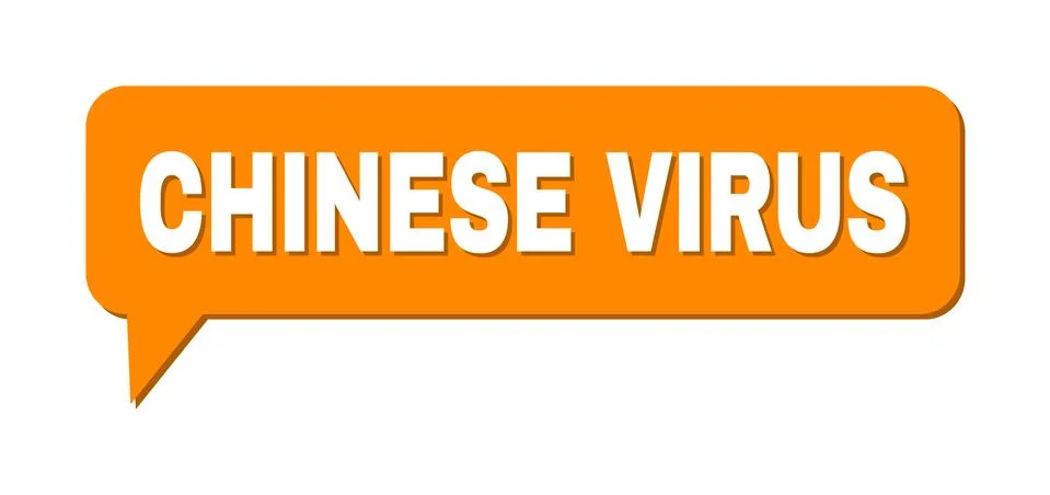 Speech CHINESE VIRUS Colored Cloud Message Stock Illustration