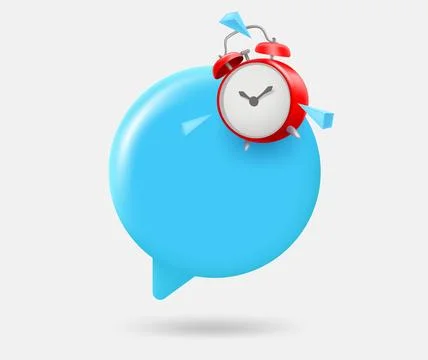 Speech cloud with alarm clock. 3d vector isolated illustration Stock-Illustration