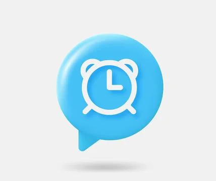 Speech cloud with alarm clock sign. Best choice concept. 3d vector isolated.. 스톡 일러스트