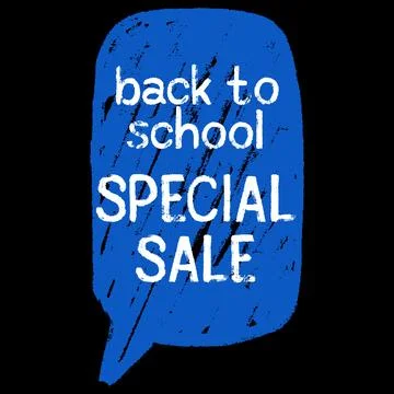 Speech cloud blue, hand drawn with chalk, with the inscription, special sale Stock Illustration
