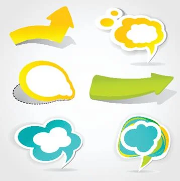 Speech cloud bubble. Green vector background 스톡 일러스트