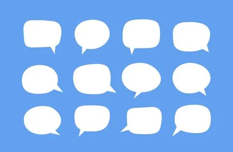 Speech cloud bubble set on blue background, vector illustration Stock Illustration