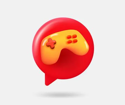 Speech cloud with gamepad. 3d vector isolated illustration Stock Illustration