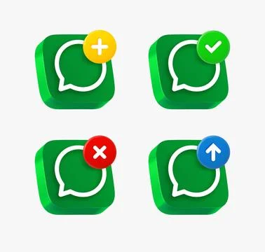 Speech cloud icon set with different pictograms. 3d vector icons collection Stock Illustration