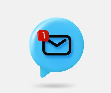 Speech cloud with new message sign. 3d vector isolated illustration Stock Illustration