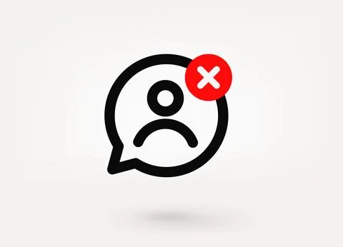 Speech cloud pictogram with ban mark. 3d vector icon Stock Illustration