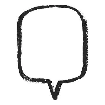 Speech cloud of square shape, outline frame, hand drawn with black pencil. Stock Illustration