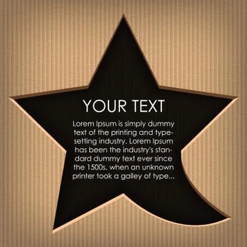 Speech cloud star. Cardboard background Stock Illustration