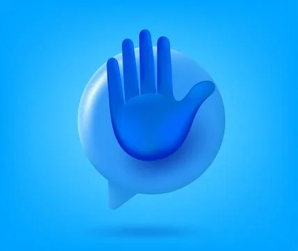 Speech cloud with stop sign. 3d vector isolated illustration Illustrazione stock