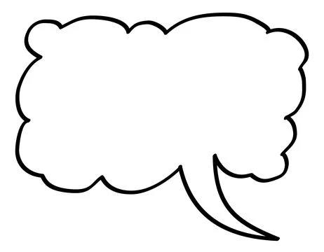 Speech cloud template. Blank doodle message balloon Stock Illustration