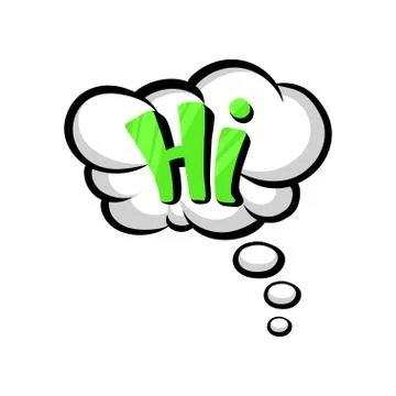 Speech cloud with text Hi, comic text sound effect vector Illustration Stock Illustration