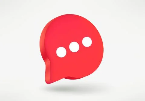 Speech cloud with three white dots. 3d vector illustration Stock Illustration