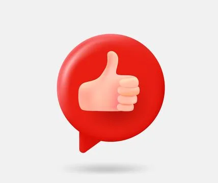 Speech cloud with thumbs up sign. Best choice concept. 3d vector isolated i.. Stock Illustration