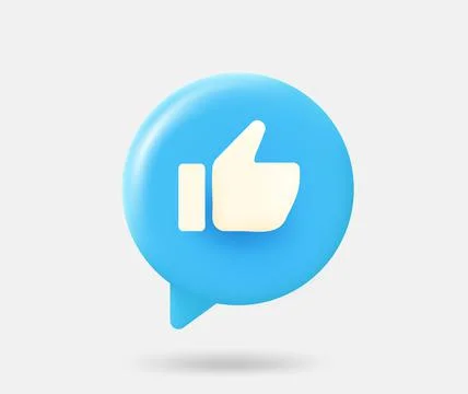 Speech cloud with thumbsup sign. Best choice concept. 3d vector isolated illu Stock Illustration