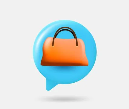 Speech cloud with travel bag. 3d vector isolated illustration Stock Illustration