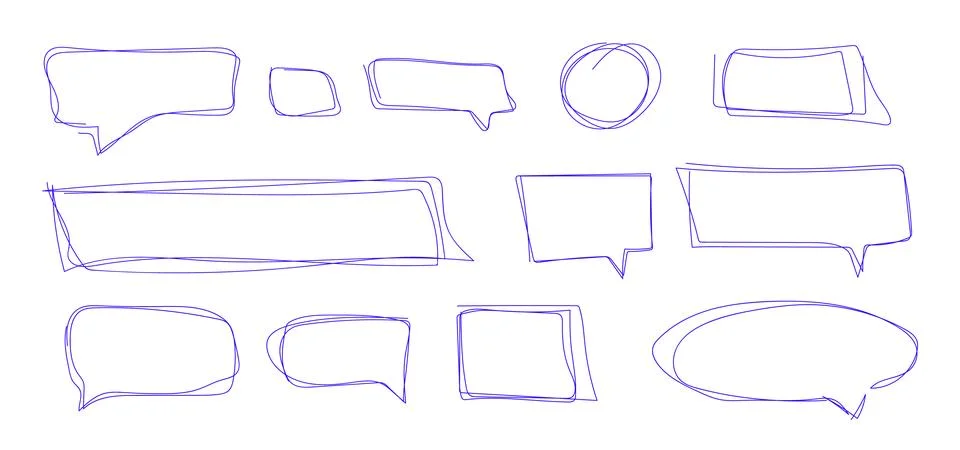 Speech clouds isolated on white background. Vector set. Stock Illustration