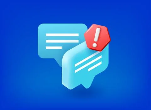 Speech clouds with stop sign. 3d vector illustration Illustrazione stock