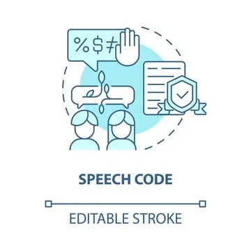 Speech code blue concept icon Stock Illustration
